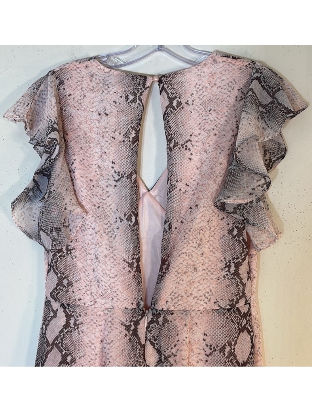 Know One Cares Snake Skin Print Ruffle Maxi Dress. Small. NWT. - Picture 9 of 10